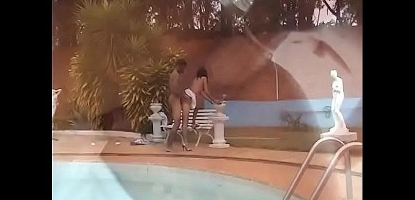  Lucky guy fucks hot young latina in her asshole by the pool
